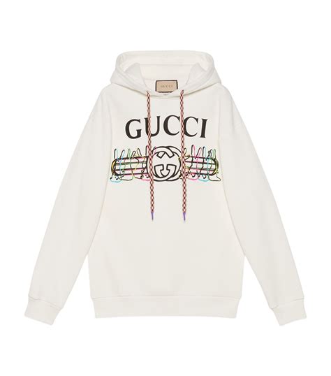 women gucci white hoodie with gold zipper|Gucci oversized hoodie.